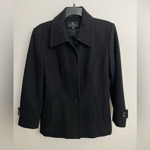 XL Gallery Rich Black Wool Pea/Pant Coat for Women. EUC